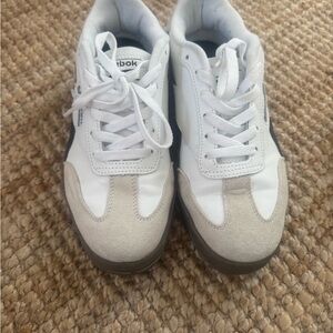 Reebok Classic White and Beige Sneakers